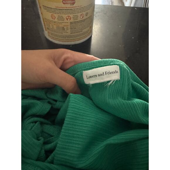 Lovers + Friends Ludrow Turquoise Green Long Sleeve Crop Wrap Top Size XS - Picture 3 of 9